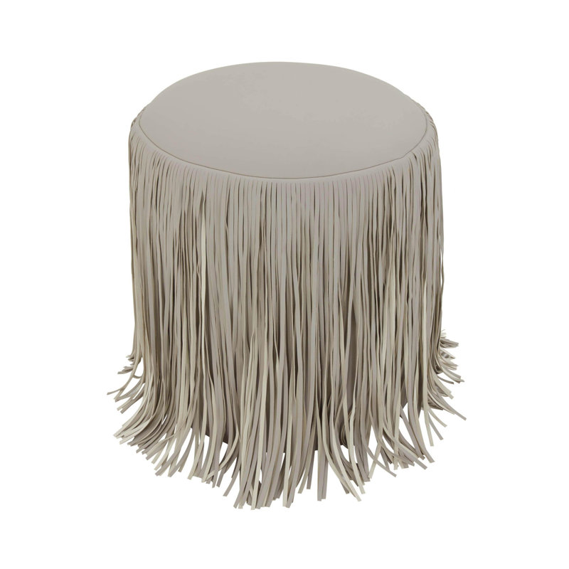 Renae Performance Vegan Leather Ottoman, Gray
