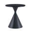 Ensemble de 2 tables basses rondes, plateau de table à motif noir avec base en acier, table basse multifonctionnelle à la mode-105946349