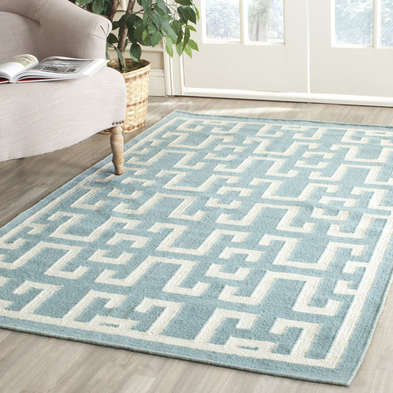 Feliciano Geometric Wool Hand Woven Area Rug, Rectangle 183 x 274 cm