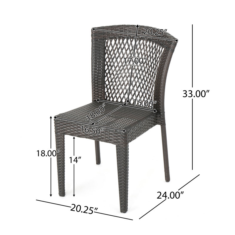 Aonna 6 - Person Wicker Patio Dining Set with Rectangular Table