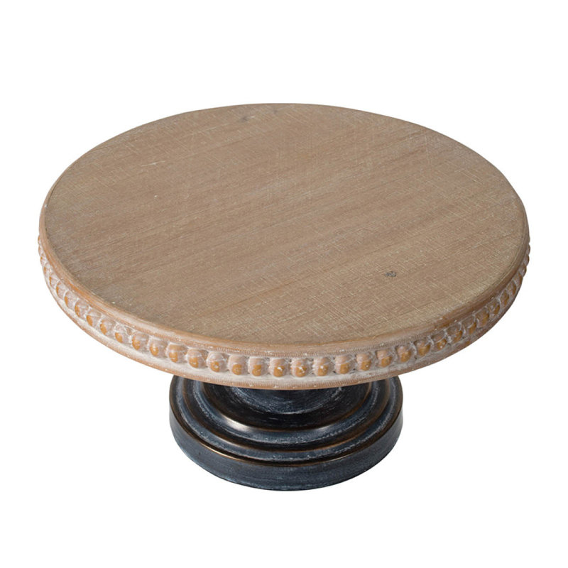 D14x7,5 po Présentoir en bois avec bordure perlée