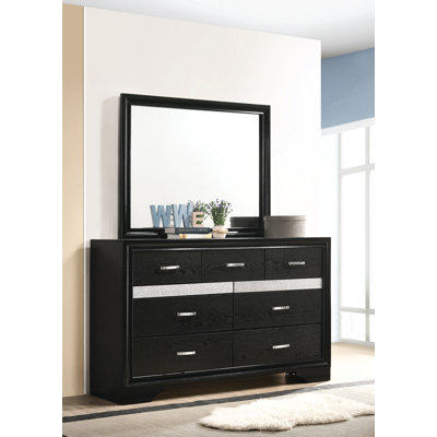 Commode 7 tiroirs avec miroir Alaena
