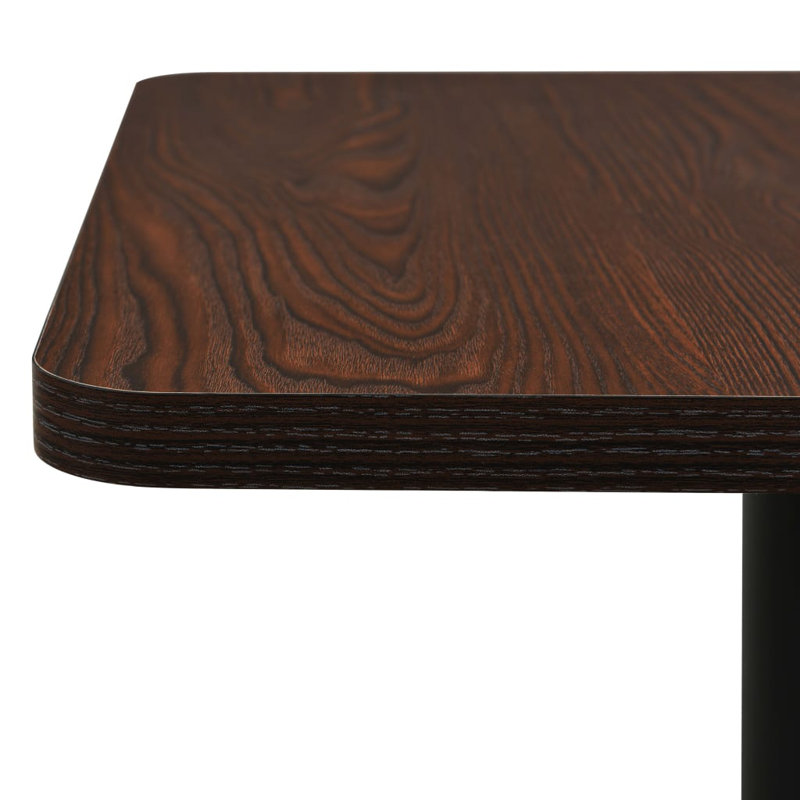 vidaXL Bar Table Dark Ash and Black Melamine Particle Board, Steel, H42.1  x L23.6 x W23.6in