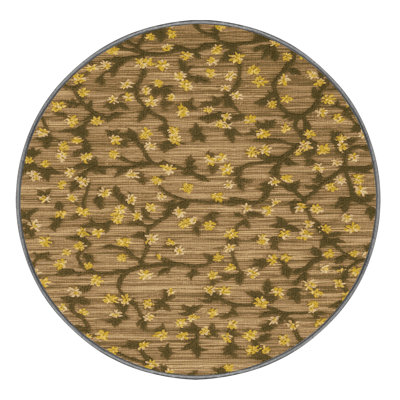 Tapis botanique brun lavable à la machine