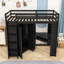 Lit mezzanine avec garde-robe, bureau et station de charge-544942623