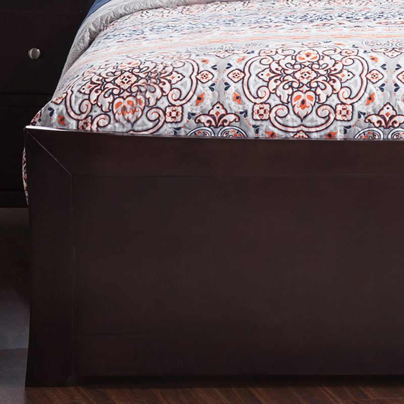 Marshfield Low Profile Solid Wood Platform Bed with Matching Footboard, Espresso, Queen