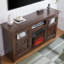 Armoire de ferme à 2 portes, meuble télé de style campagnard, meuble télé de style campagnard, grande console de cinéma maison d'inspiration grange avec foyer 18 po, espresso, l 60,23 po x P 15,35 po x H 31,7 po-101137729-110876473