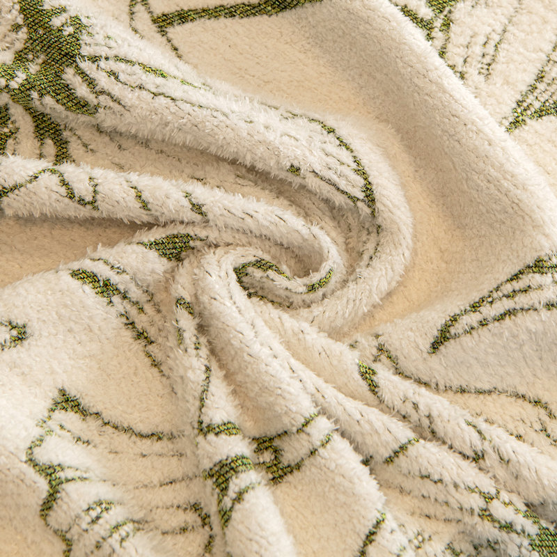 Housse de canapé Flower Boho, Chenille verte, H 71 po x l 118 po