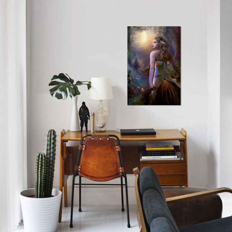 « moon called », impression sur toile, H 12 po x l 8 po x P 0,75 po, Toile tendue