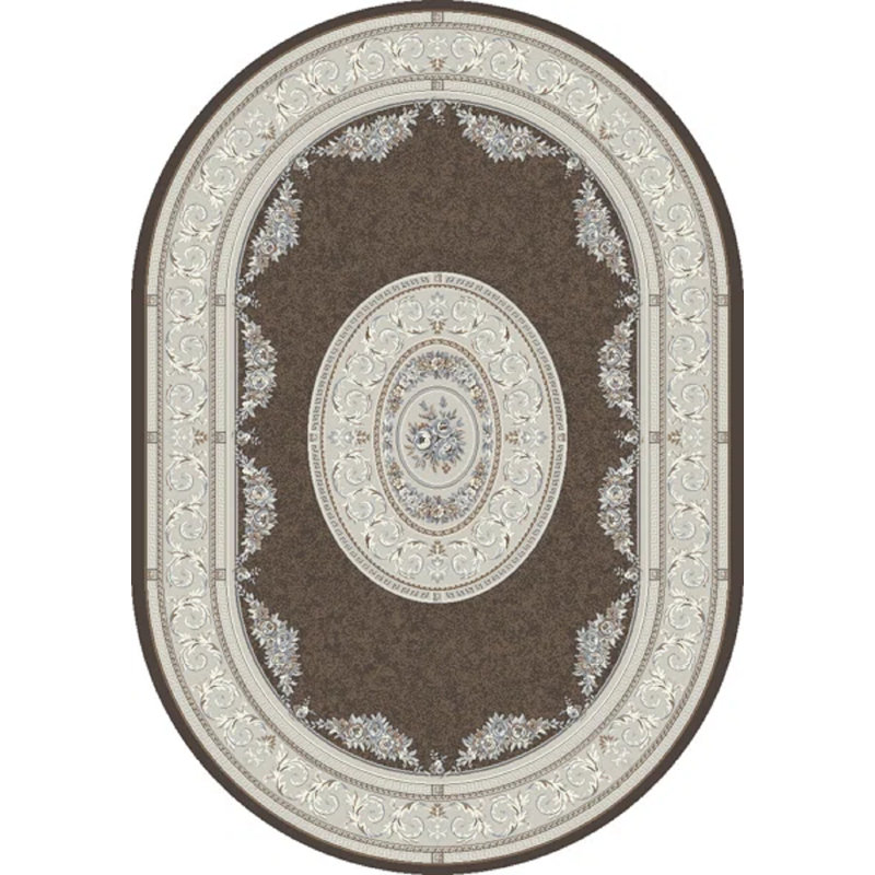 ANCIENT GARDEN 2.7X4.7 OV 57226-3295 BROWN/CREAM, Oval 2'7" x 4'7"
