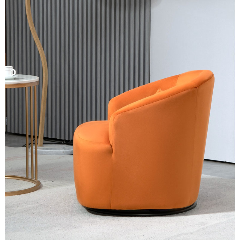 Fauteuil pivotant à 360 degrés Barrel Design, Velours orange