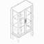 Vitrine 2 portes avec portes en verre trempé, armoires de terrasse avec panneau arrière en miroir et tablettes réglables, vitrine éclairée pour la maison, ampoule de bureau incluse-1972816454