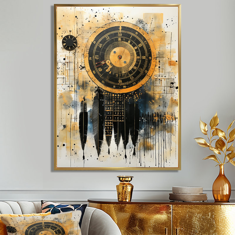 Abstrait Dreamcatcher, collage rétro - Dreamcatcher, art mural dans le salon, H 32 po x l 24 po x P 1 po