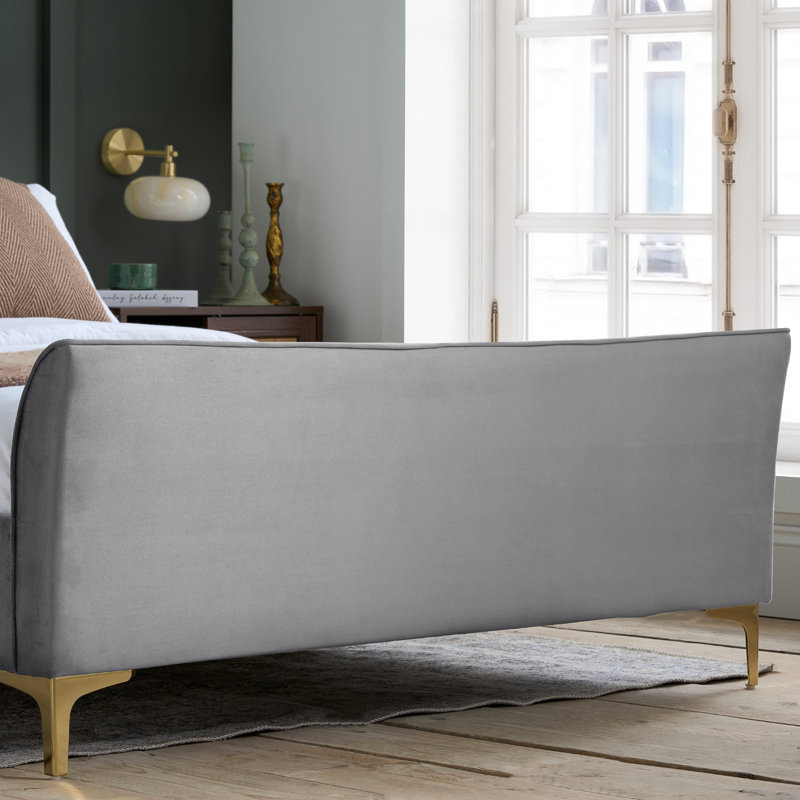 Latrell Comfort Upholstered Bed Frame, Grey, Small Double (4')