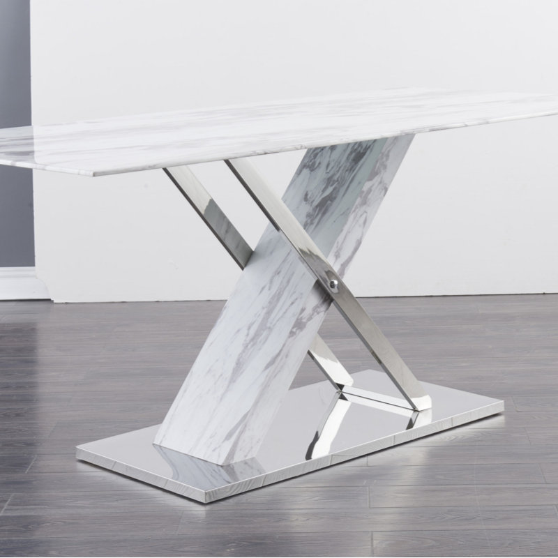 RECTANGULAR WHITE DINING TABLE