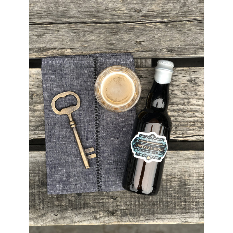 Stitch Linen Square Napkins, Dark Denim Blue