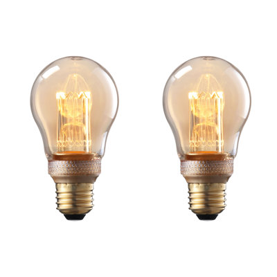 2.3W A19 LED Decorative Light Bulb, Dimmable LED Vintage Edison Bulbs, Virtual Filament Light Bulbs, 2000K Amber Glass, UL Listed, E26 Base