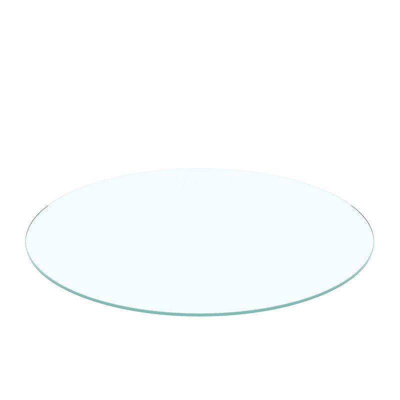 Plateau de table en verre trempé de 24 po, 0,25 po d'épaisseur, transparent, à rebord, résistant à l'usure, à la chaleur, à la corrosion, à l'impact, pour les tables de famille et de bureau, transparent 1/4 po, brillant, résistant à l'usure, à la chaleur et aux chocs Divers