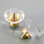 Modern Clear Glass Cabinet Knob with Solid Brass Base