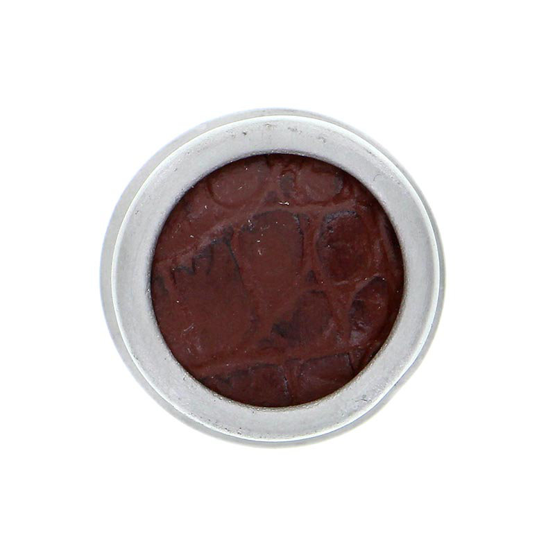 Equestre Round Knob, Small, Satin Nickel, Zebra Stone