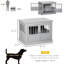 Niche pour chien grise foncée avec portes faciles d'accès, cage pour chiots pour table de bout, spacieuse et pratique,