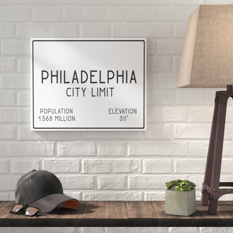 «Philly City Limit» par Daphne Polselli, reproduction d'art textuel sur toile, H 24 po x l 30 po, Toile tendue