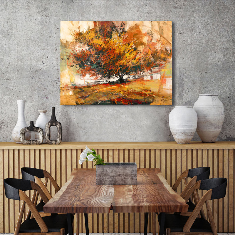 Tree In The Wind by Luigi Florio - Wrapped Canvas Painting, 60cm H x 80cm W x 4cm D