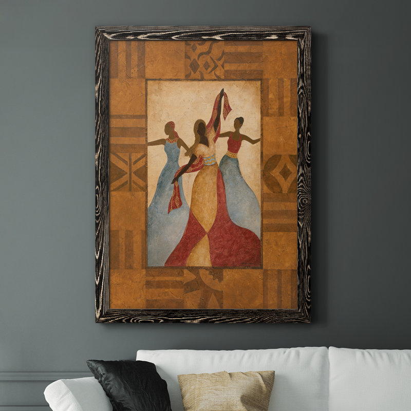 Célébration - Peinture sur toile encadrée, H 44 po x l 31 po x P 1 po, Cadre noir