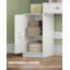 Dressing Table with LED Lighting, Adjustable Brightness, Vanity Desk with Full Length Mirror, Vanity Table with 8 Open Spaces, 6 Drawers, 1 Storage Cabinet, White 