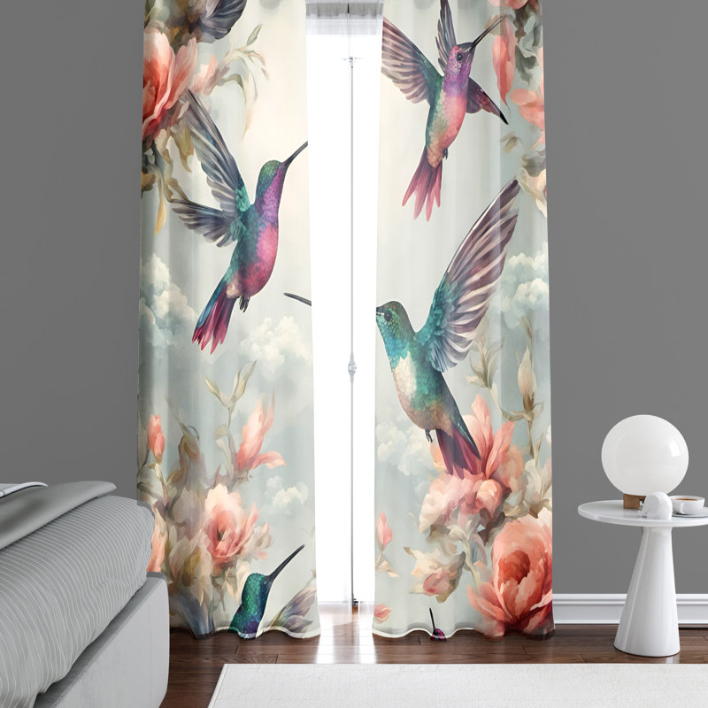 Paire de rideaux semi-transparents en polyester Aretina, L 40 po x L 61 po