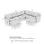 Canapé modulaire à 5 places avec ensemble de 2 repose-pieds de rangement Stedman, meubles de salon-124238761