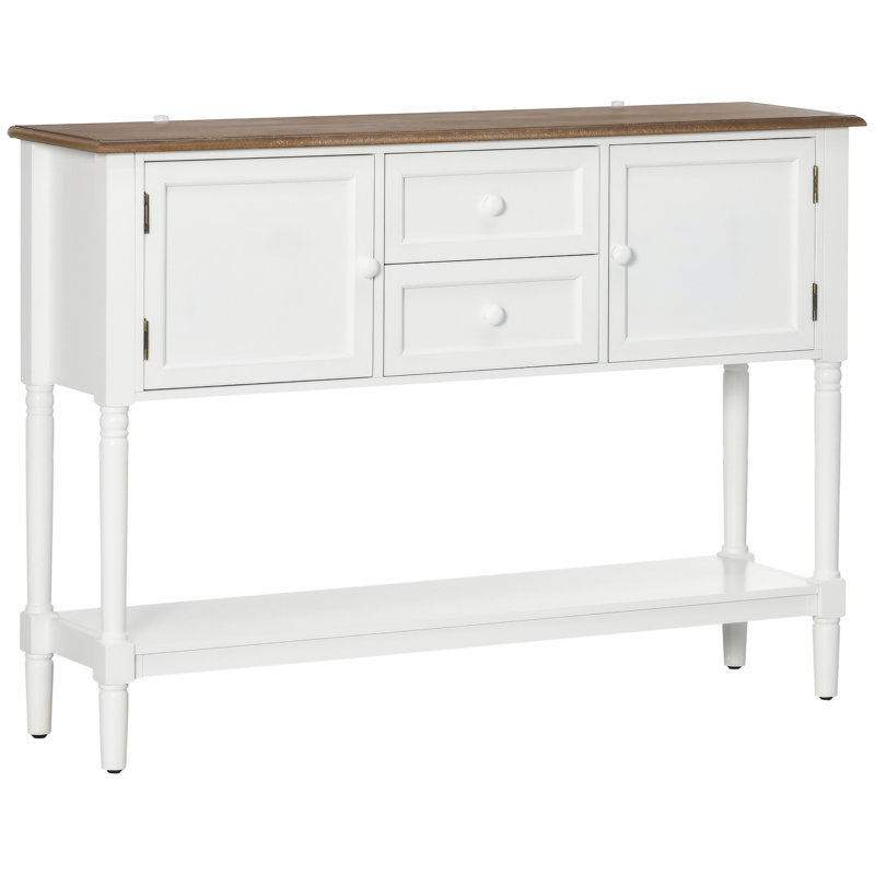 Console avec tiroirs, table d'entrée vintage avec 2 tiroirs