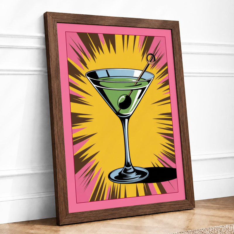 Cocktail Celebration Retro - Framed Print, Walnut, A1 - 84.1 x 59.4 cm