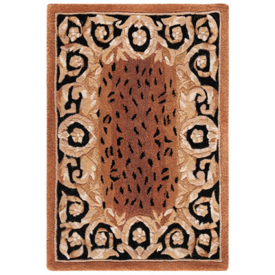 Lenora Hand-Tufted Wool Black/Gold Area Rug