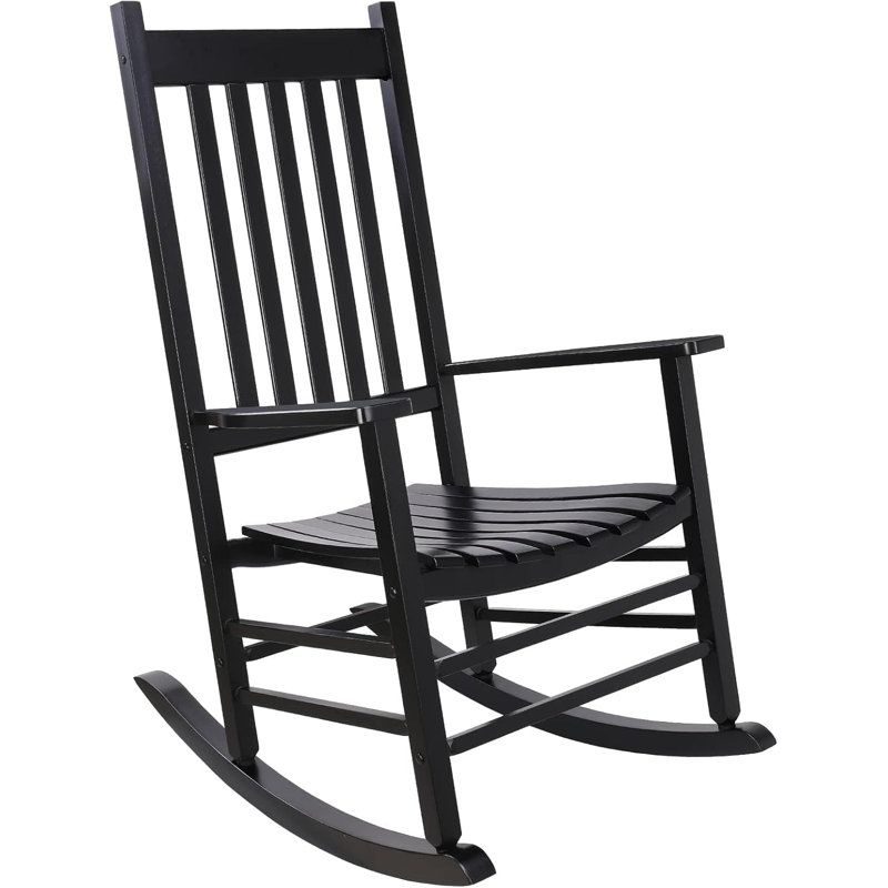 Solid Wood Rocking Chair, Black
