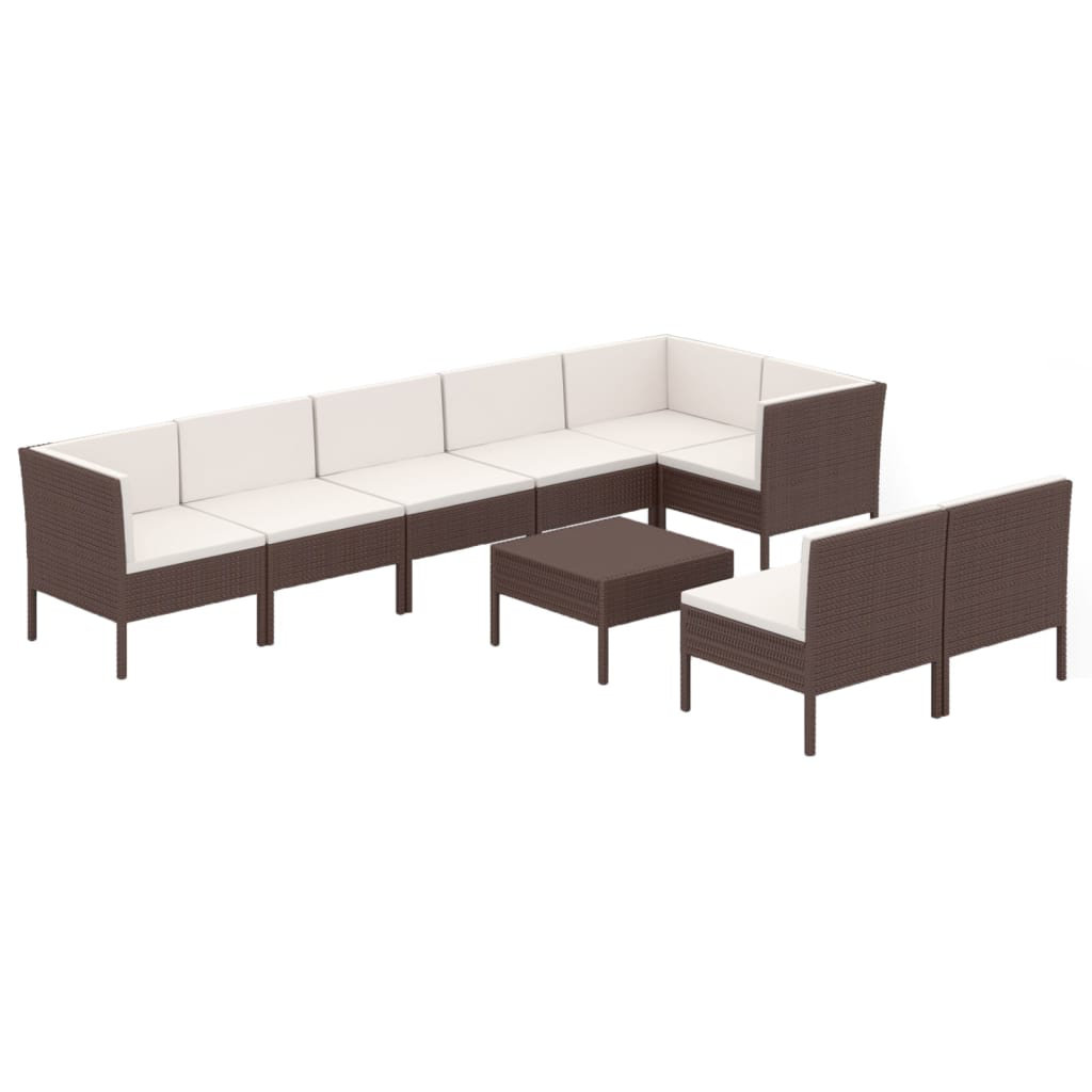 8-Sitzer Lounge-Set Jelah aus Polyrattan mit Poster