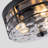 3-Light Flush Mount Ceiling Light With Clear Hammered Glass Shade And Metal-2068915573