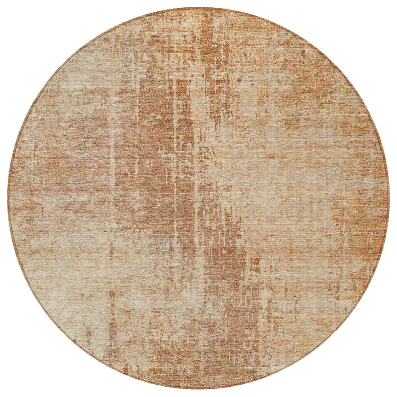 Tapis extérieur rond 8 po Terra Cotta and Copper