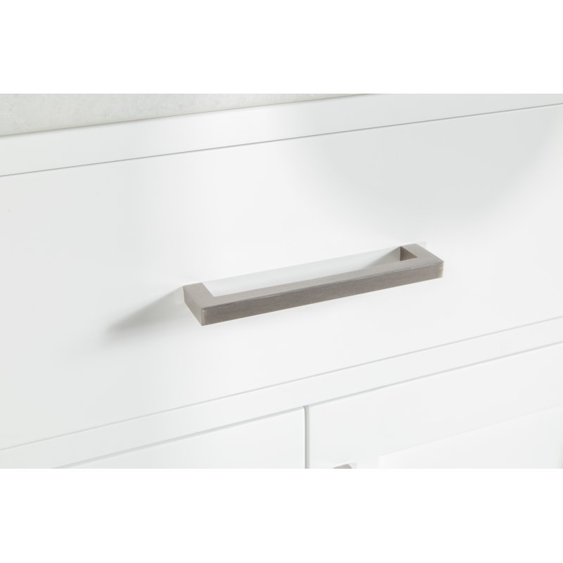 Flora 60" White Vanity with Integrated Porcelain Sink, White