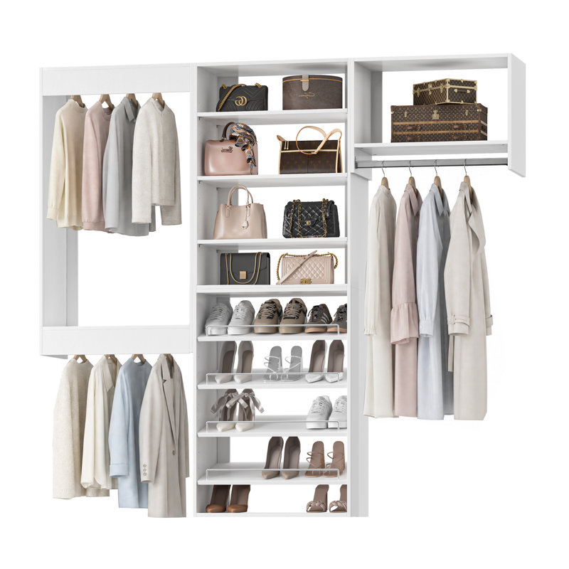 Système de garde-robe modulaire, conception polyvalente et personnalisable pour un rangement et une organisation efficaces