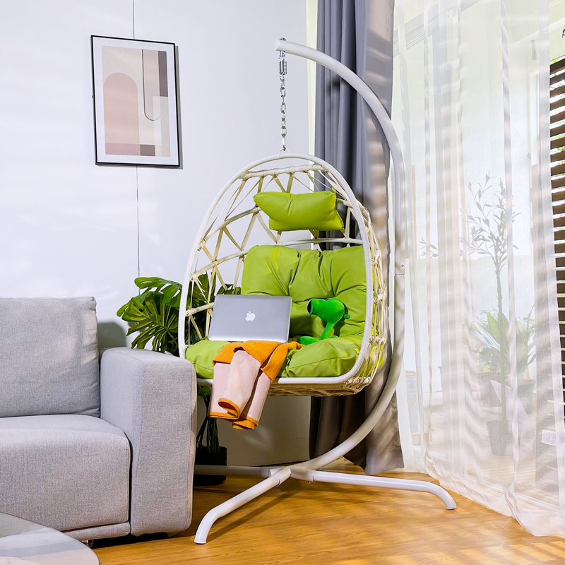 Balancelle avec support Carwin, Blanc, Vert
