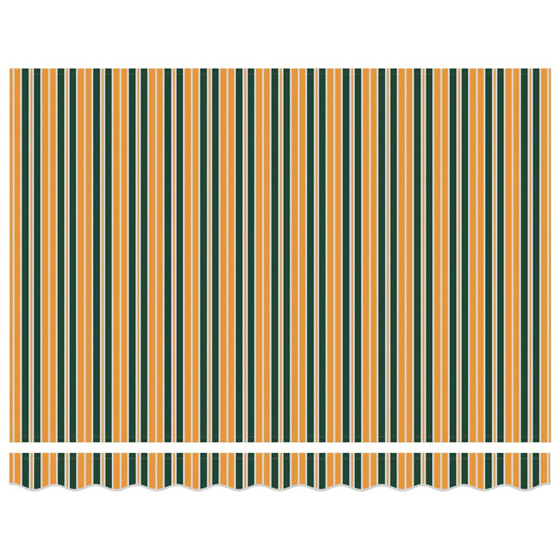 Brayden Studio Retractable Door / Window Awning, Yellow/Green/White, 300 cm W x 250 cm D
