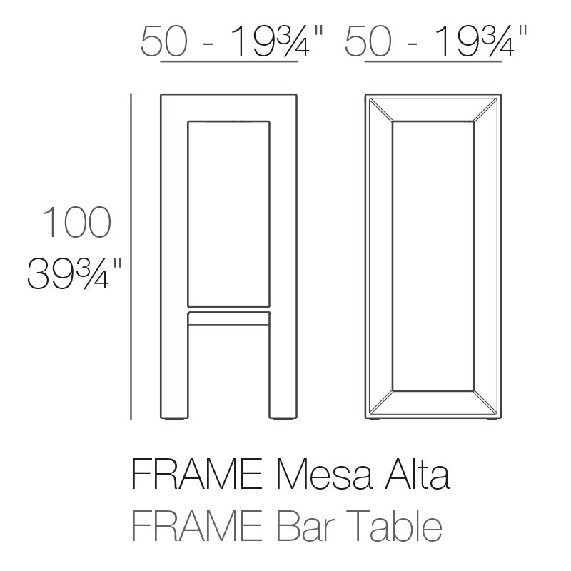 Frame Plastic Bar Table, Black