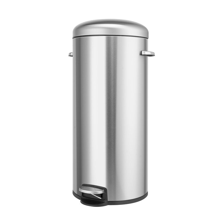 Rovel 7.9 Gallons Steel Step On Trash Can