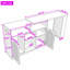 Buffet moderne à éclairage DEL avec plateau coulissant extensible, portes en acrylique, casier à vin, étagères réglables et prise latérale-2042476949