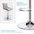 Square Back Adjustable Bar Stool, Gray