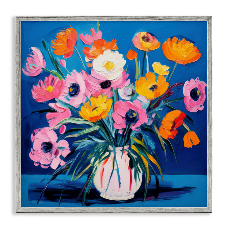 «Bright Poppies Bouquet», estampe numérique par LSR Design Studio, Estampe numérique Farmhouse, H 24 po x l 24 po