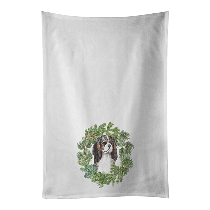 Cotton Tea Towel Kitchen Towel, Cavalier Spaniel Tricolor