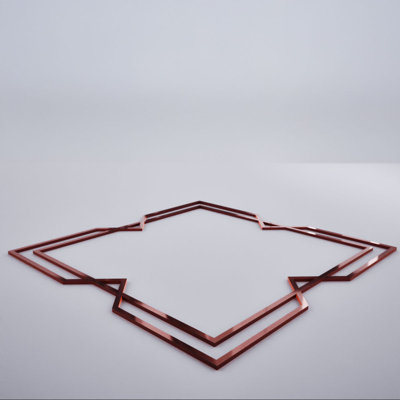 Petits panneaux muraux décoratifs en acrylique Fleming, petit, l 11 3/8 po x H 11 3/8 po x T 1/8 po, miroir or rose