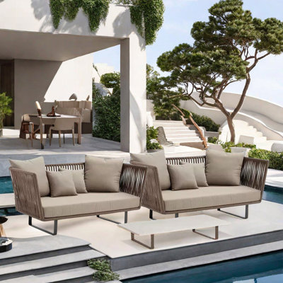 Demmie 4 - Person Patio Conversation Set with Cushions